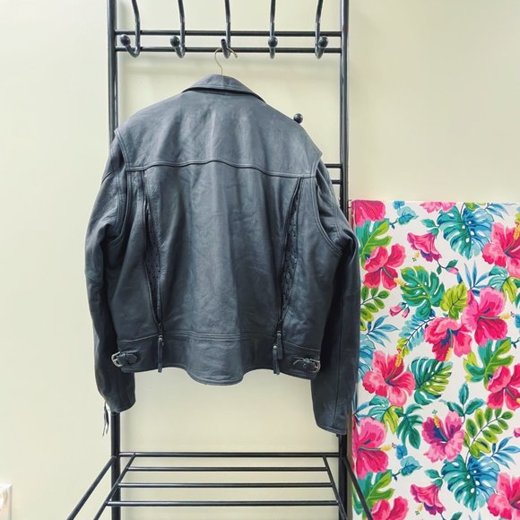 Harley Davidson Nevada Black Leather Moto Jacket (XL) Men's or Unisex - Picture 6 of 9